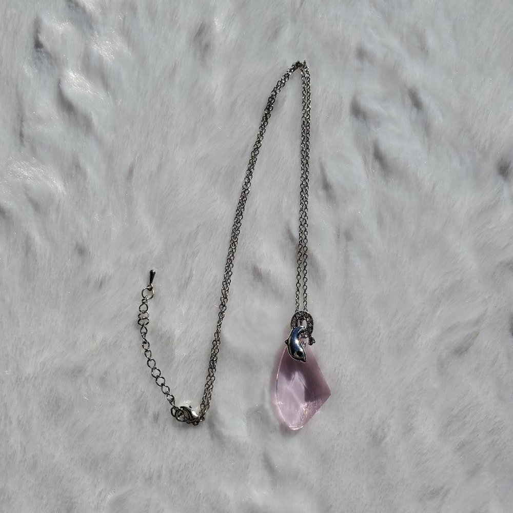 Dolphin Pendant Birthstone Necklace